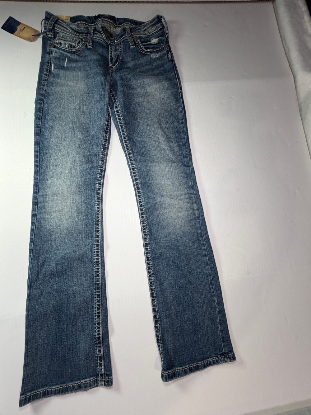 Women’s Blue Bootcut Jeans with Subtle Whiskering Tuesday Low